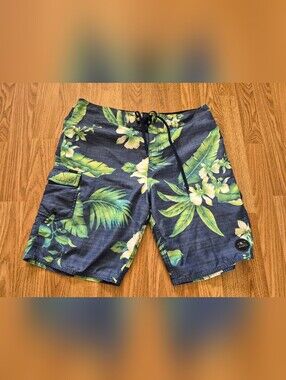 O'Neill Men's Tropical and Floral Pattern Swimming Trunks Size 34
